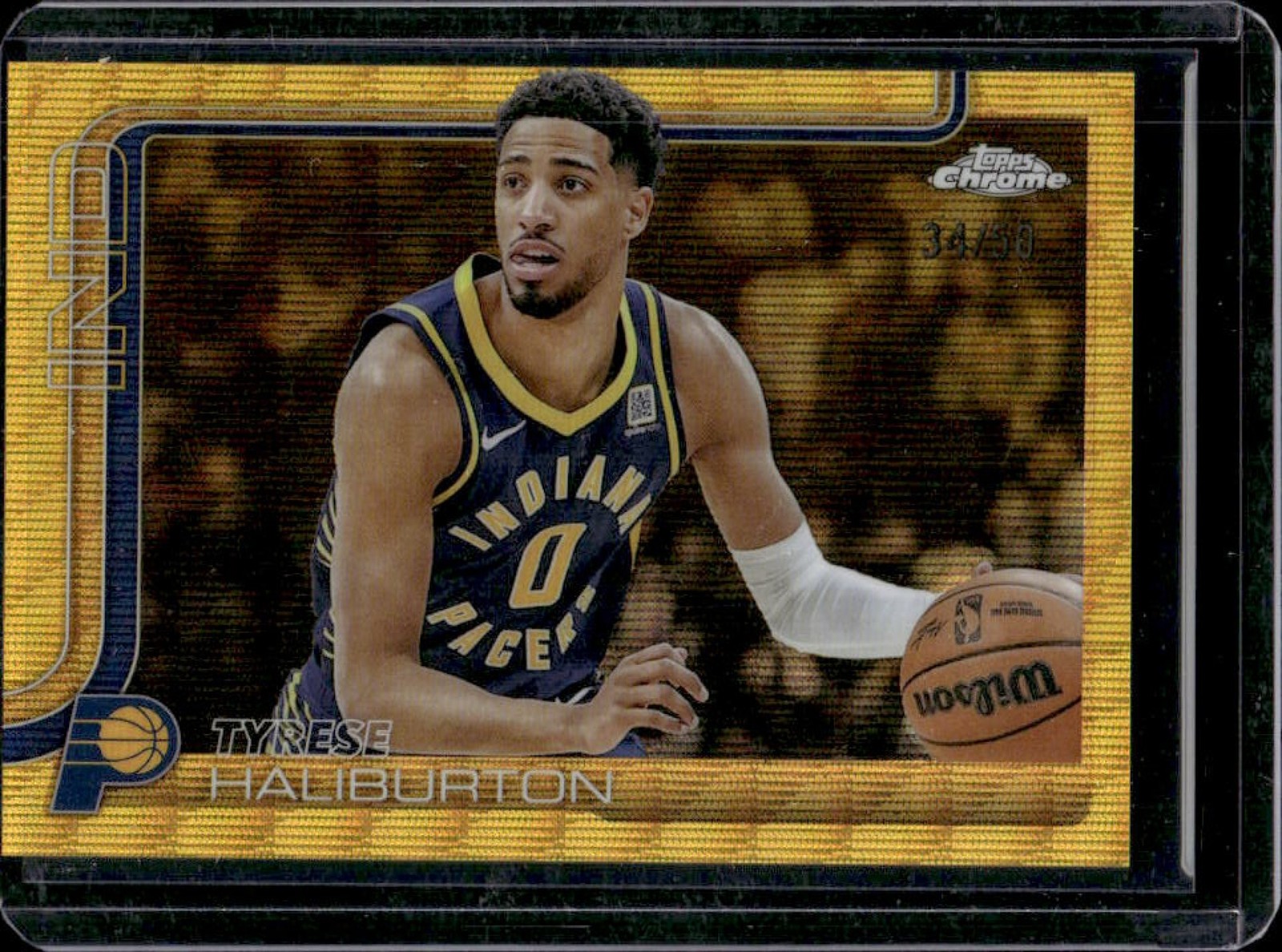 Tyrese Haliburton 2025 Topps Chrome #3 Gold Wave Refractor /50 