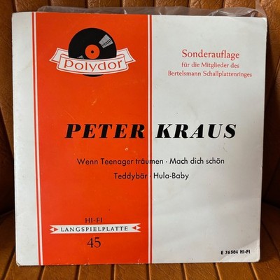 PETER KRAUS WENN TEENAGER TEDDYBAR GERMAN EP VINYL 45 7'' RECORD POLYDOR 76-504