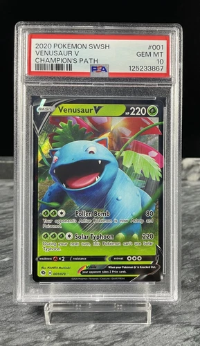 2020 Pokemon Sword & Shield Champion's Path #001 Venusaur V PSA 10