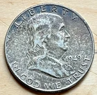1949 Benjamin Franklin Half Dollar U.S. United States 50 cents