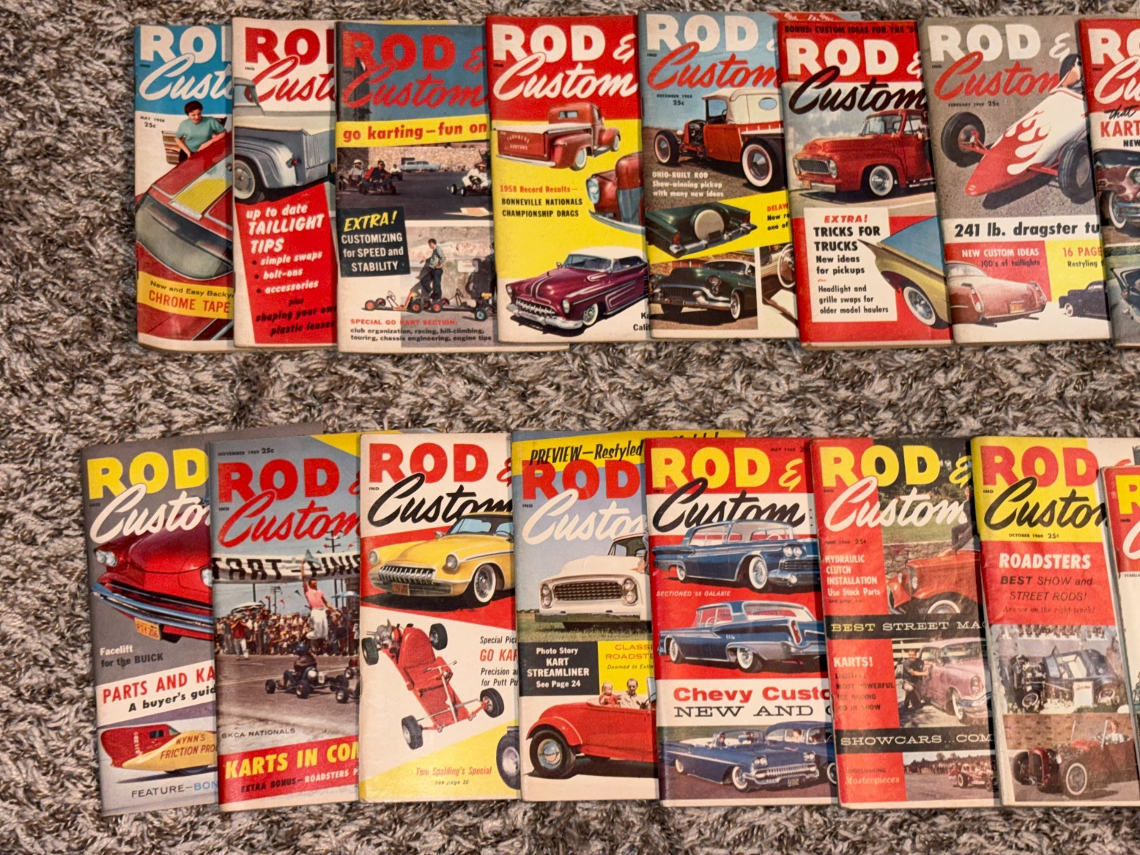 Lot Of 25 Vintage Rod & Custom Magazines Years 1957 ,1958, 1959, 1960 & 1961