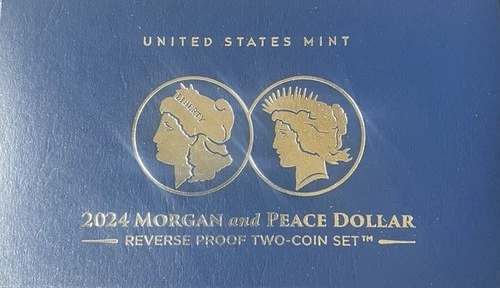 2024 S MORGAN and PEACE REVERSE PROOF SILVER DOLLARS 2-COIN SET with OGP And COA