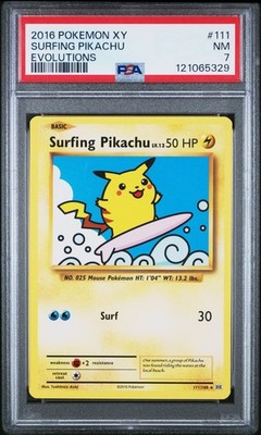 2016 POKEMON XY EVOLUTIONS #111 SURFING PIKACHU PSA 7 | eBay