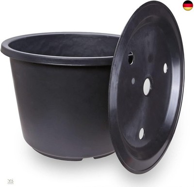 ø 45cm 30 Liter PE Springbrunnenbecken rund mit GFK Deckel Becken Set 