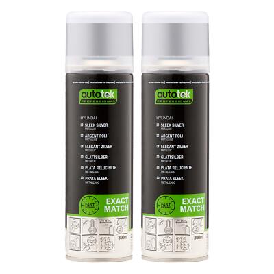 2x Autotek Hyundai Sleek Silver Aerosol-Sprühlack mit hoher Deckkraft 300 ml