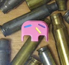 "Frosted Donut" Custom Back Plate for Glock  19, 17 Aluminum Cerakote Engraved