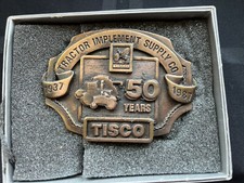 TISCO 1937-87 Tractor Implement Supply Co. 50-year Belt Buckle, Ltd Ed 4087