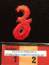 LETTERS ~ Red Script 2" Letter "Z" Patch Embroidered Appliqué Initial 62E2