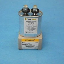 Titan Pro TOCF4 Motor Run Single Capacitor 4 MFD 440/370 Volts Oval