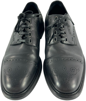 DOLCE & GABBANA Wingtip Black Leather Perforated Men display picture 1