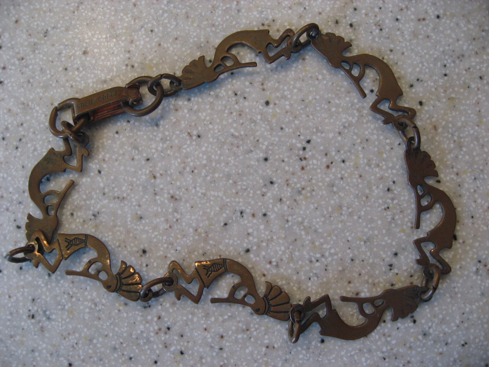 Vintage Solid Copper Kachina Dancer Bracelet Sout… - image 4