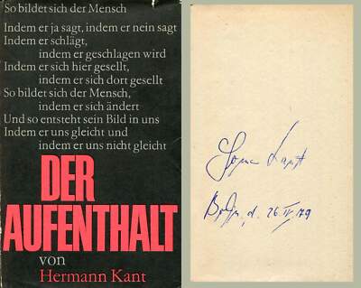 WRITER Hermann Kant (+) autograph, signed book
