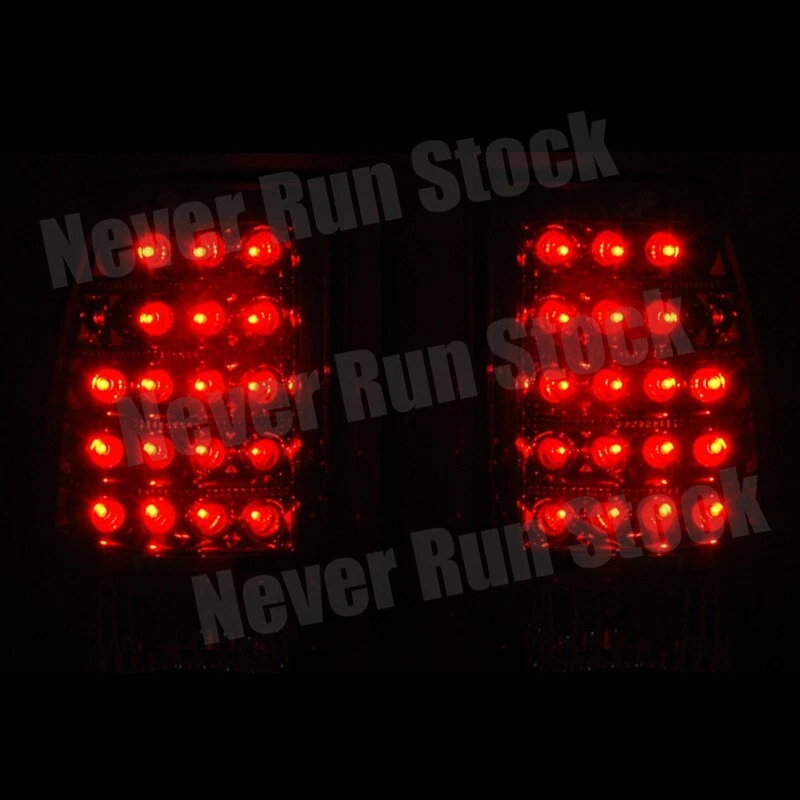FOR 03-06 CHEVY SILVERADO RED CLEAR LED TAIL LIGHTS +WHITE LICENSE PLATE BULBS - Image 2 of 4