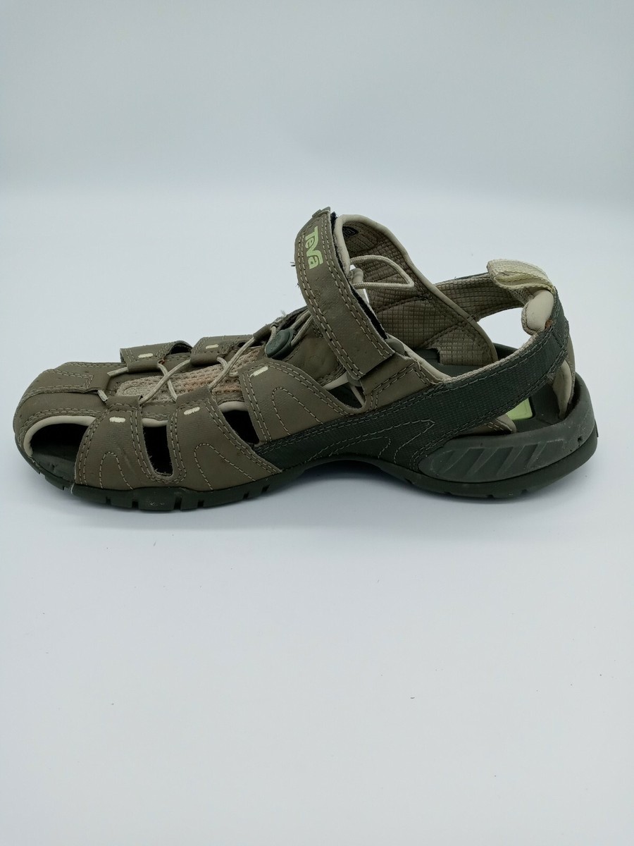 TEVA 4173 Dozier Gray Bungee Cord Shoc Pad Sandals Water Shoes