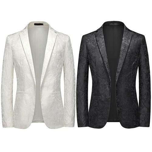 Hombres Formal Cena Fiesta Baile de graduación Abrigo Prendas para el torso Calce Esmoquin Vestido Chaqueta Traje Blazer - Imagen 2 de 14