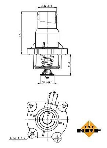 NRF 725033 Termostato, Refrigerante per Alfa Romeo, Chevrolet, Fiat, Opel