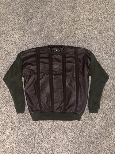 Vintage Bagazio Leather Acrylic Sweater 