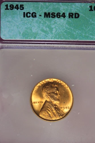 1945 ICG MS64 RD LINCOLN WHEAT CENT #B45880