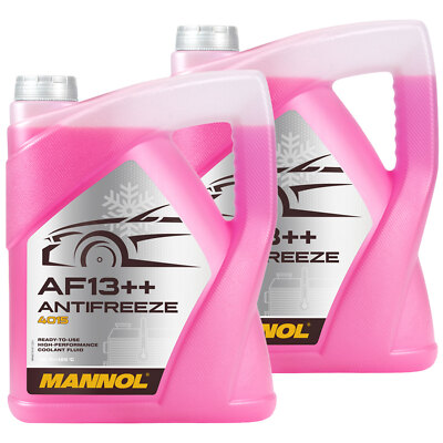 Kühlerfrostschutz MANNOL AF13++ Antifreeze 2x 5 Liter Fertiggemisch -40°C rot