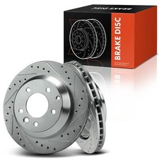 2x Rear Drilled Brake Rotor For Audi Q7 07-15 Porsche Cayenne Volkswagen Touareg