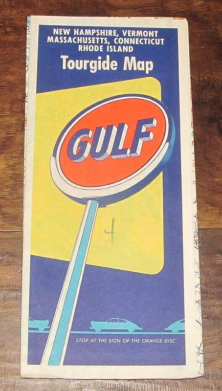 GULF OIL Gas service station NH VT Massachusetts Connecticut Tourgide road map