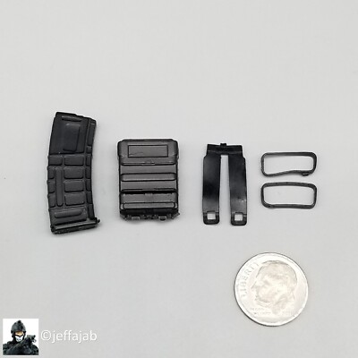 1:6 Very Hot Toys CQB Black FAST Mag Rifle Pouch w/ Ammo (x1) for