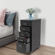 Metal File Storage Cabinet 5-Drawer Storage Cabinet with Wheels Free Standing