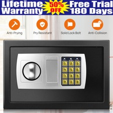LARGE STRONG STEEL SAFE KEY HIGH SECURITY HOME OFFICE MONEY CASH SAFETY BOX