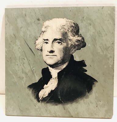Vintage Slate Tile w/ Thomas Jefferson Image Wall Hanging Griffin Crafts USA