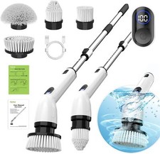 Electric Rotary Scrubber, Waterproof Bathroom Scrubber with Power LCD Display