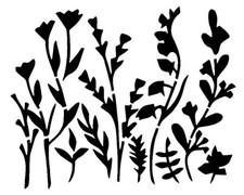 Really Great Stencils, Tall Flowers 1, 4x6" Stencil, Wildflowers, Grasses, Weeds