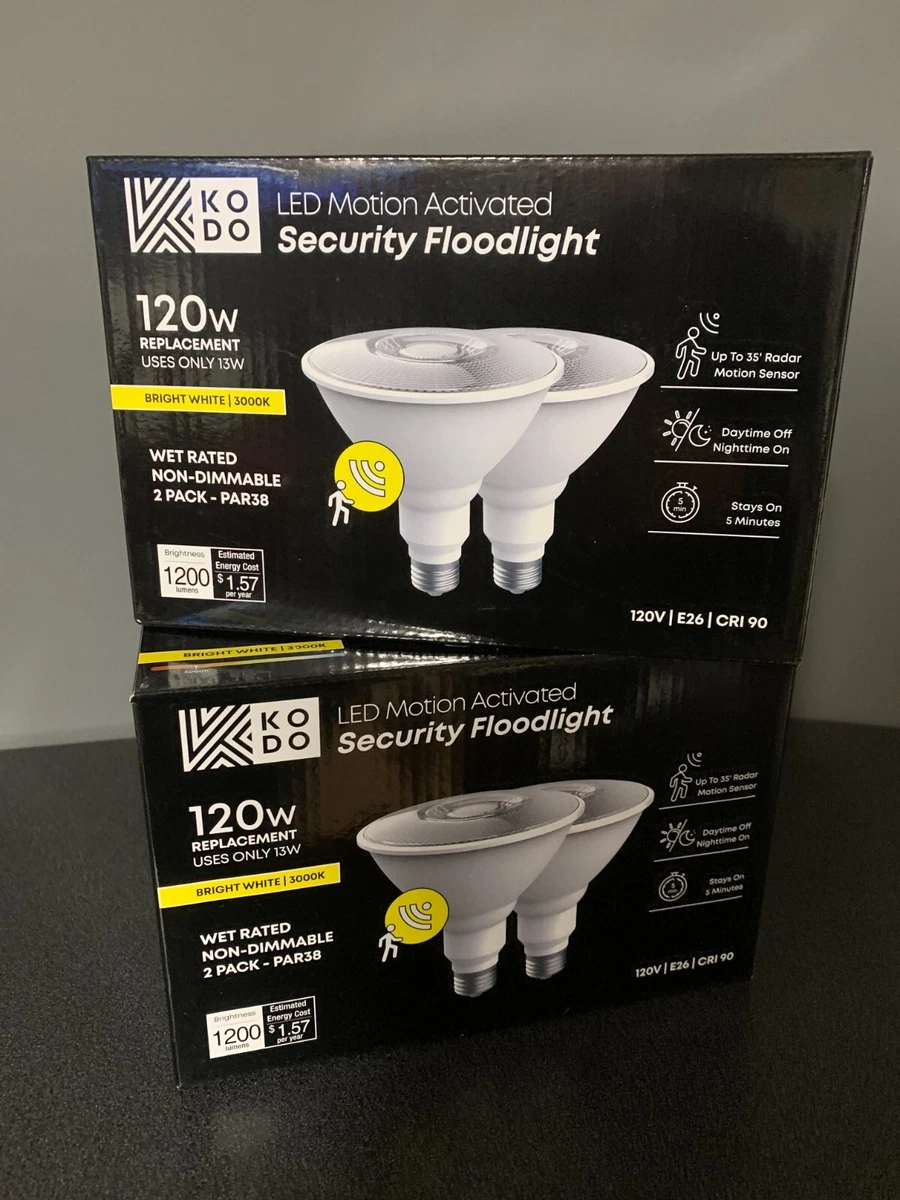 2 KODO LED Motion Activated Security Floodlight 2 pack Bright