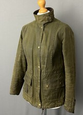 Barbour Convoy Jacket - Olive Green Waxed Cotton Coat - Women's Size Uk 8