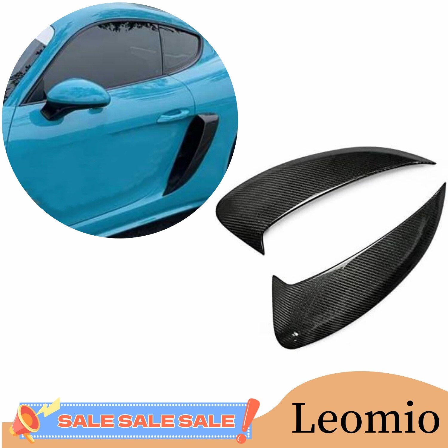 Carbon Fiber Side Air Vent Intake Cover for Porsche 718 Cayman / Boxster 16-20