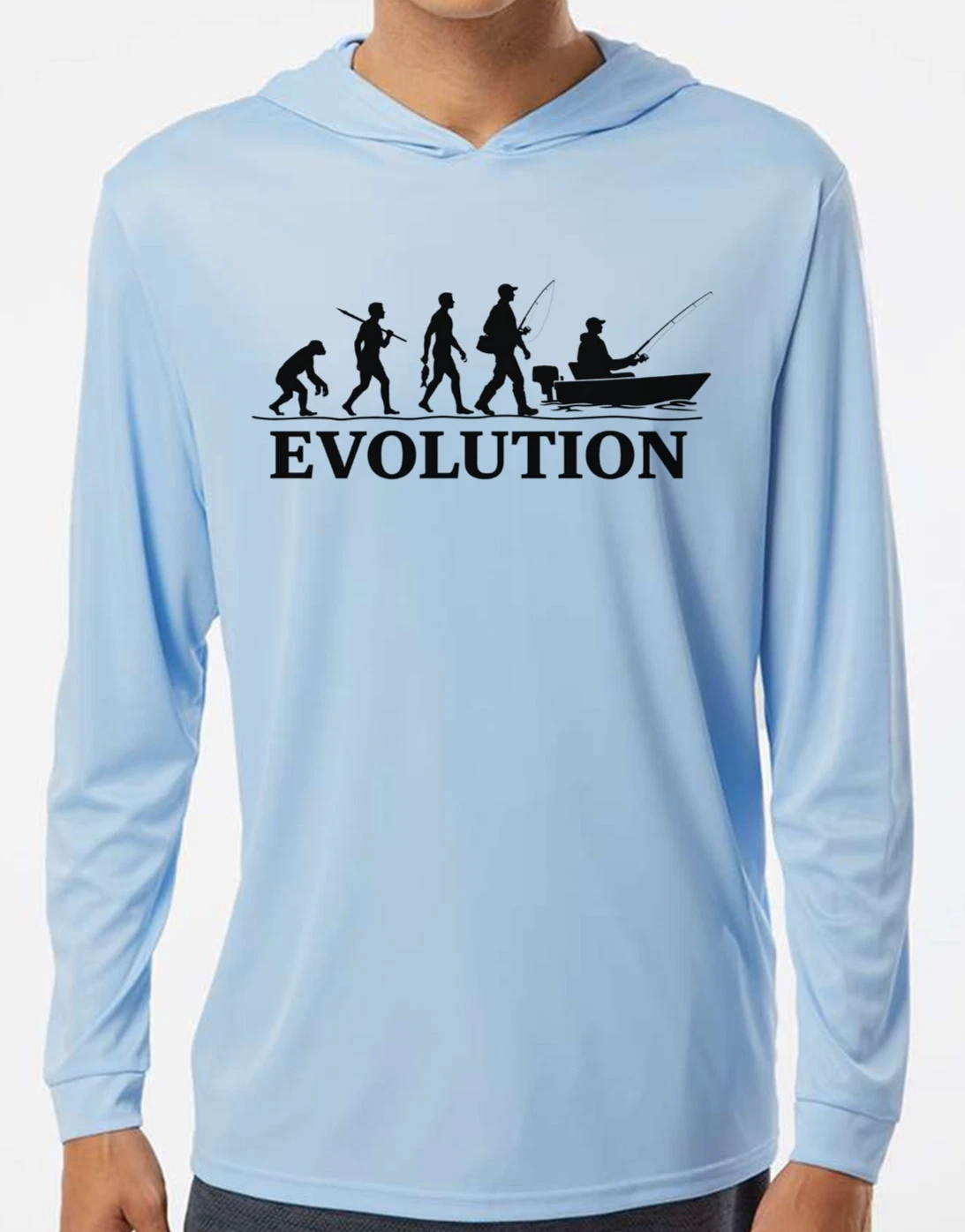 Evolution Fisherman Fishing Sun UV Protected UPF 50 Long Sleeve T-Shirt Hood