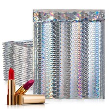 Holographic Metallic Bubble Mailers Padded Self Seal 200 Count 6.5 x 9 in