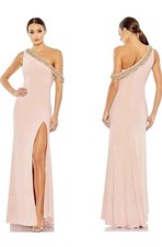 MAC Duggal NWT Womens Off The Shoulder Gold Beading Size 14 Rose #68163
