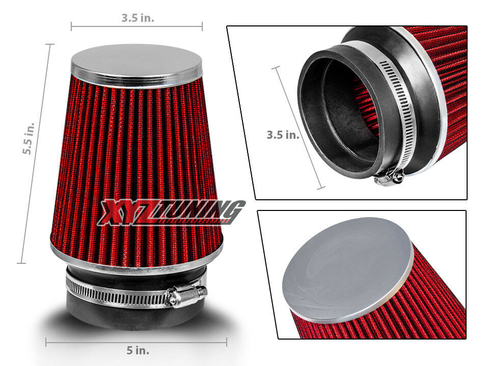 3.5 Inches 3.5" 89 mm Cold Air Intake Cone Narrow Replace Filter RED Chevrolet
