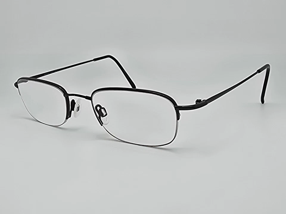 Flexon by Marchon 607 Black Chrome Semi-Rimless Eyeglasses Frame 49-20-140 - Image 3 of 4