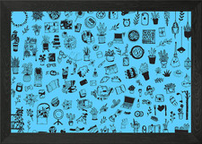 Doodle Home Mix Framed Wall Art Poster Canvas Print Picture