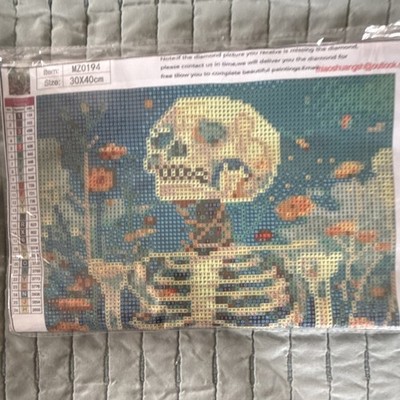 Meothan Diamond Art Kit Skeleton Flowers 30x40cm MZ0194 for Crafting Decoration