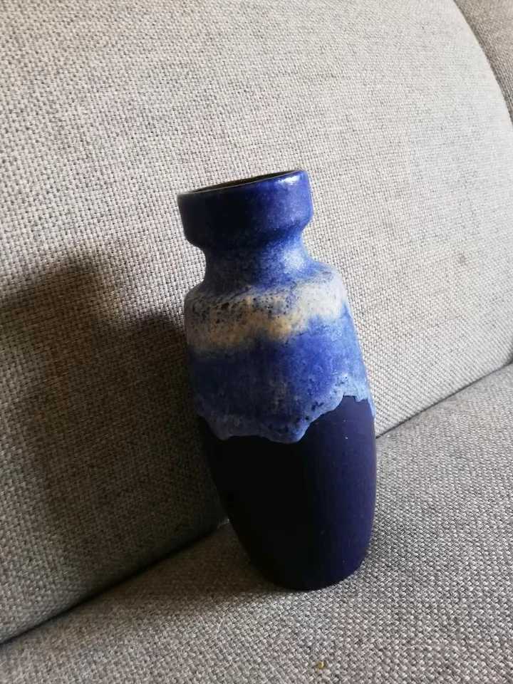 Scheurich blaue Tropfen vintage Blumen Vase - Bild 2 von 4