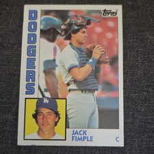 1984 Topps Jack Fimple #263 Los Angeles Dodgers Baseball Rookie Card. rookie card picture