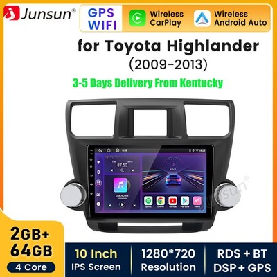 2+64G Android 15 CarPlay Car Stereo Radio GPS Navi For Toyota Highlander 2009-13