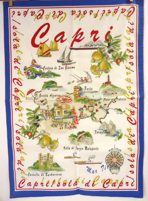 Capri Island Souvenir Kitchen Towel Sur la table Made in Italy