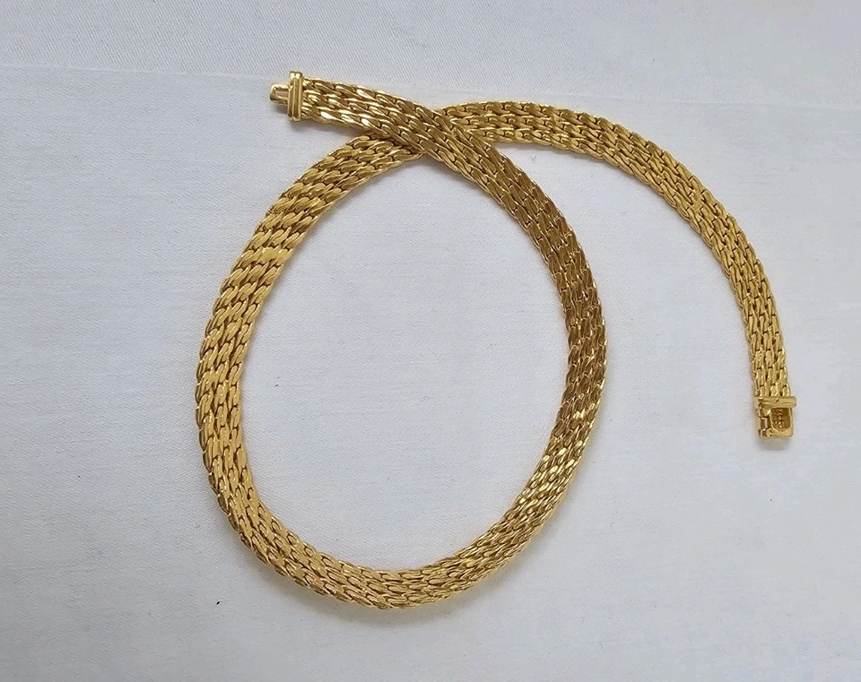 Collier/Halskette hochwertige Vergoldete Vintage Gliederkette massive Kette Neu - Bild 3 von 4