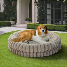 Luxury Donut Dog Bed, 36 Inches round Dog Beds Large Sized Dogs Washable, Orthop