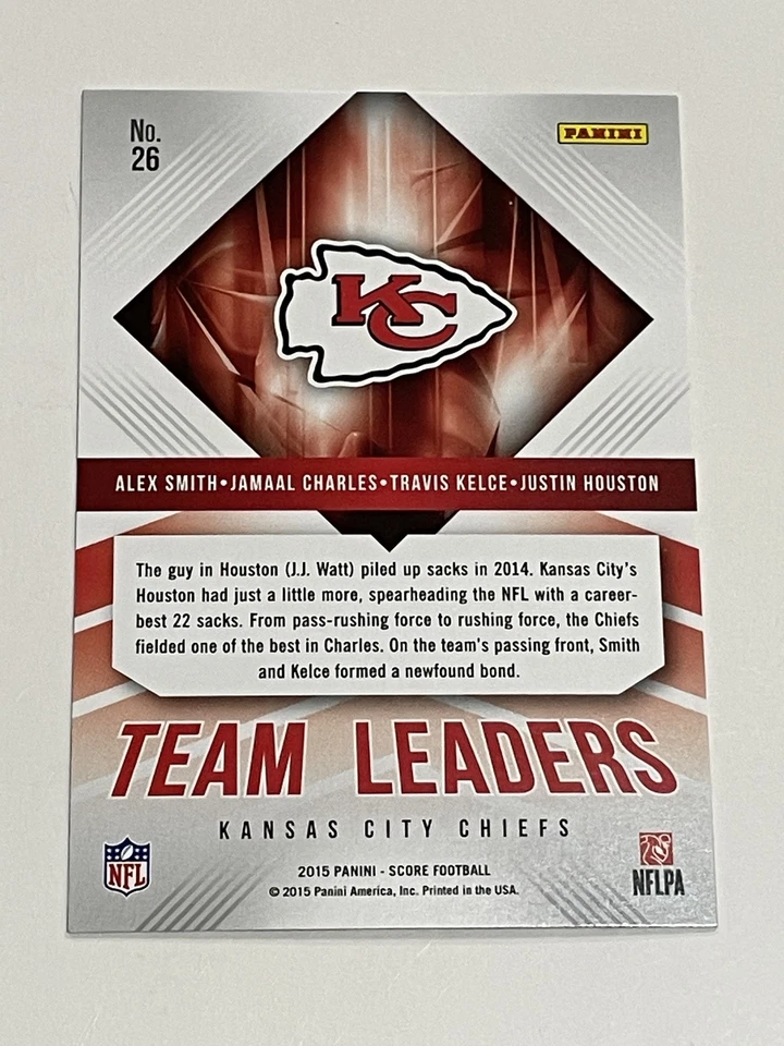 2015 Score Football Team Leaders - Alex Smith & Travis Kelce - Chiefs - Image 2 of 2