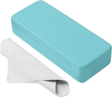 Glasses Case Hard Shell Square Large Eyeglasses Case PU Leather Protective Case