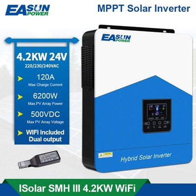 Easun Solar Wechselrichter 4200W 24V - 230VAC MPPT 120A Off-Grid Inverter WIFI  